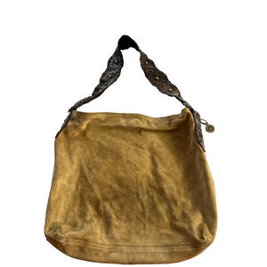 LEATHEROCK Bag Women's Brown Suede Leather Studded Hobo Handbag Tote Large